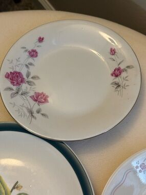 Classic Pink Rose Porcelain Dessert Plate